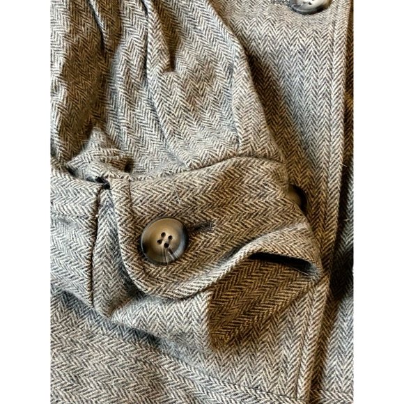 Vintage Pendleton Womens Jacket Coat Gray Herringbone Buttons Lined Wool 10 - Picture 8 of 11